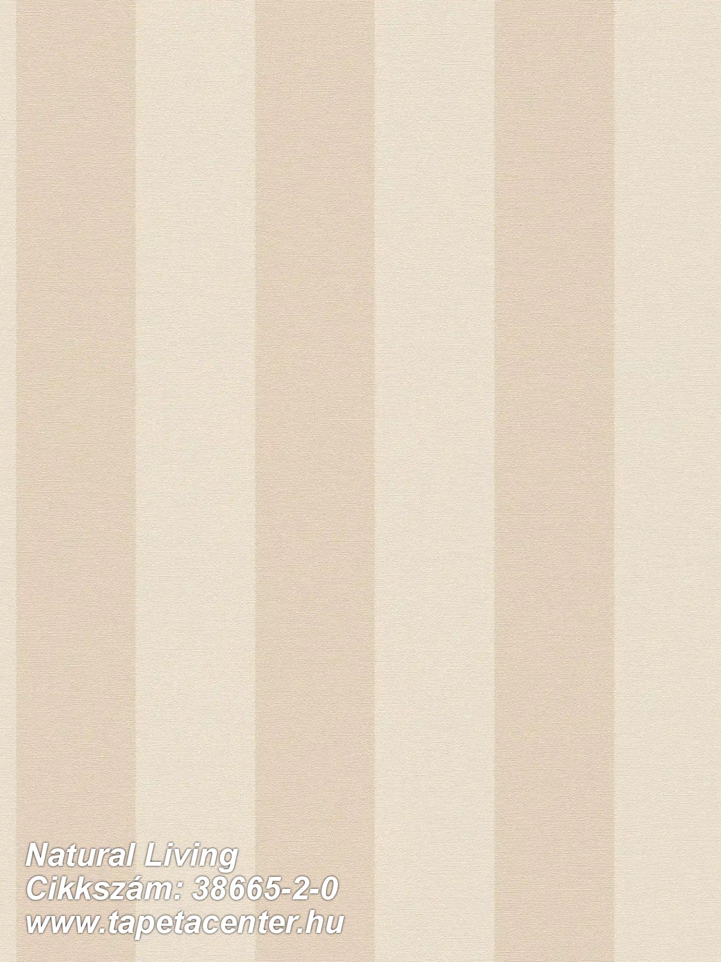 Csíkos,textil hatású,bézs-drapp, tapéta 